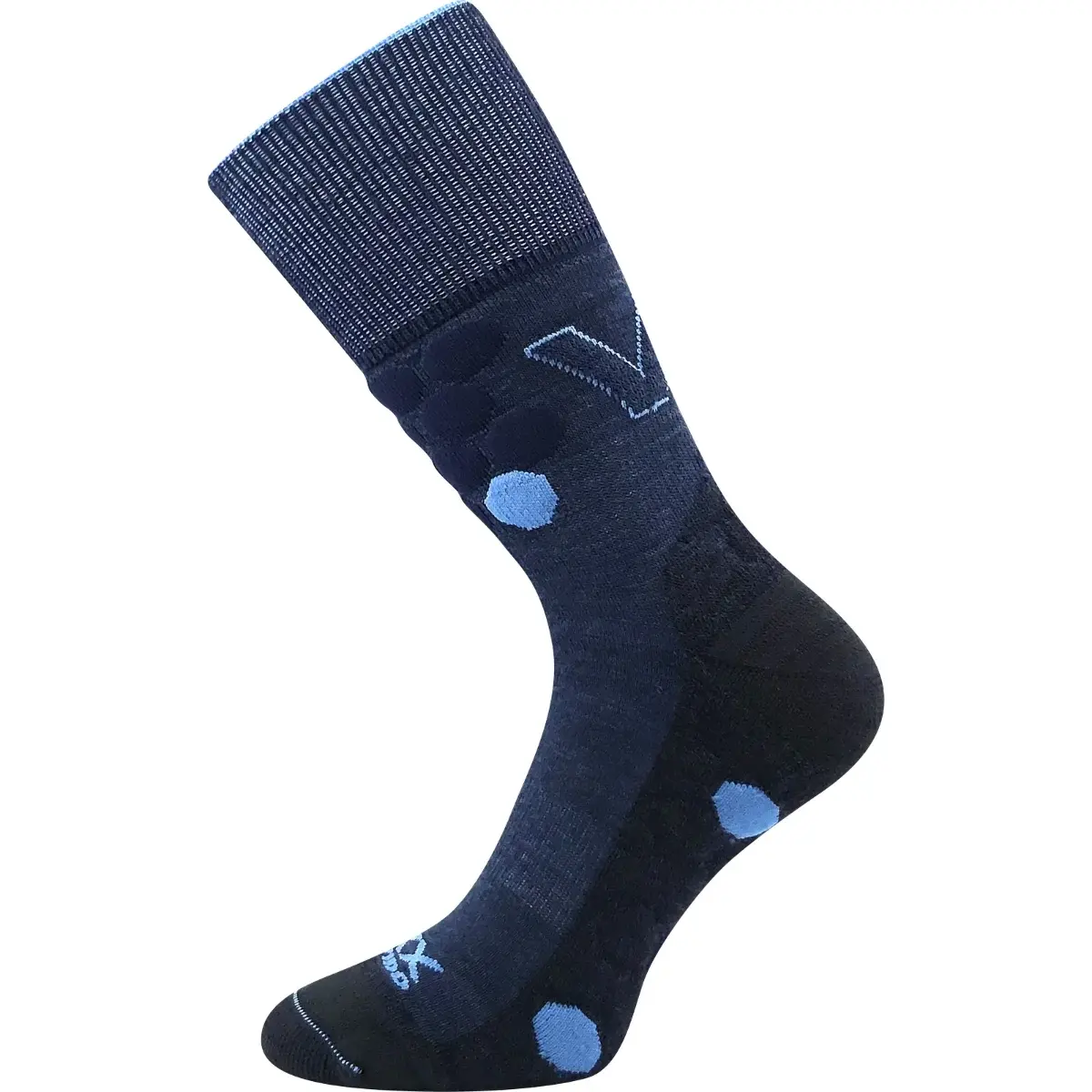 VOXX Ponožky dvouvrstvé s jemným lemem TAYRON z merino vlny s ionty stříbra JEANS 43-46 126072