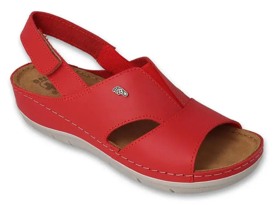 BEFADO 158D262 kožené sandály DrORTO CASUAL červené 37 158D262_37