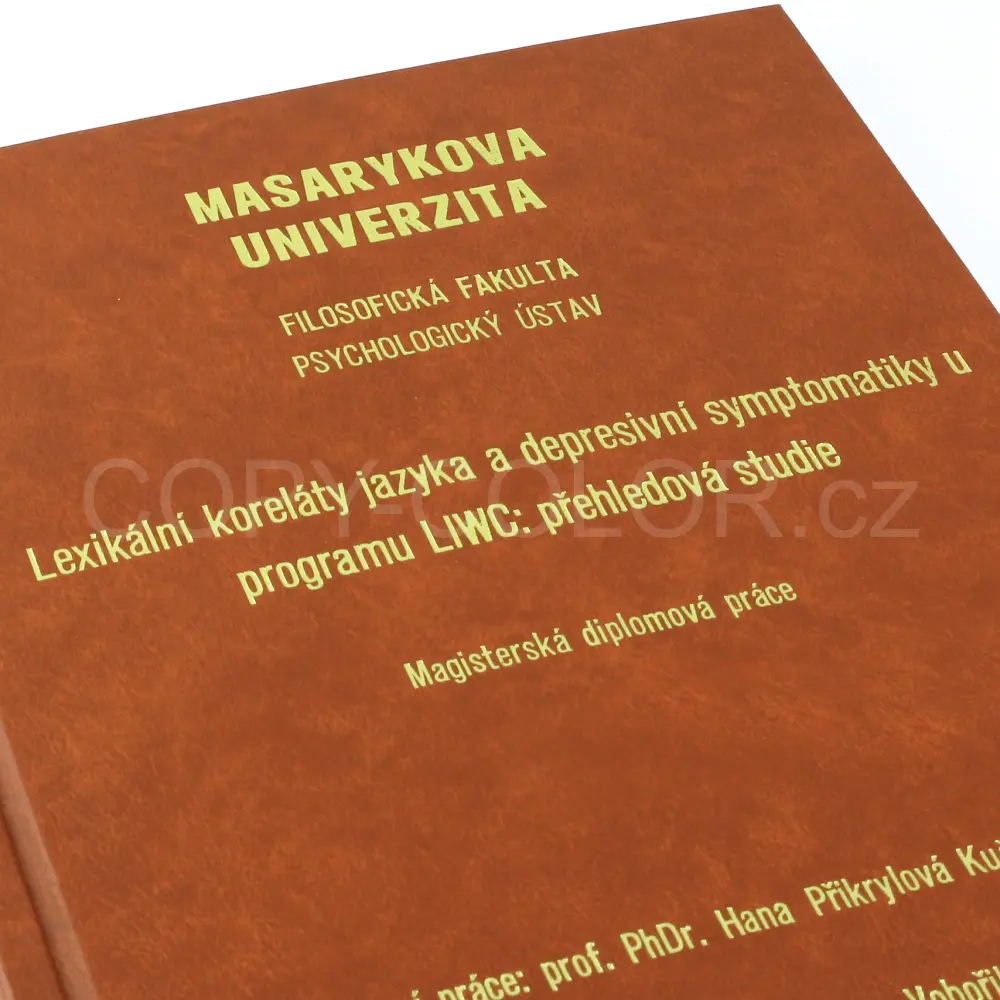 Diplomka - vazba A4 - SVĚTLE HNĚDÝ LUXUSNÍ POTAH