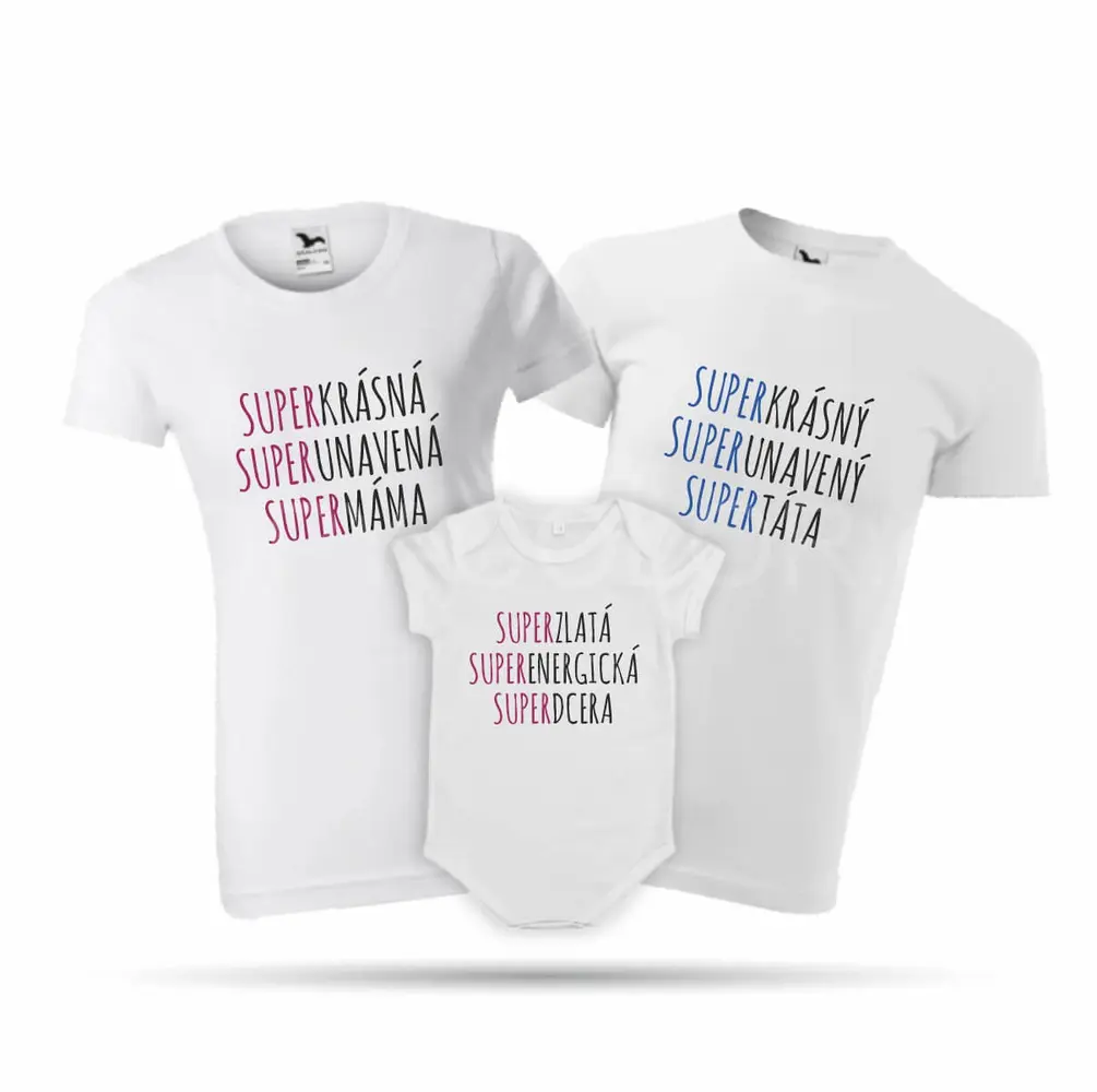 Rodinný set triček s originálním potiskem 1