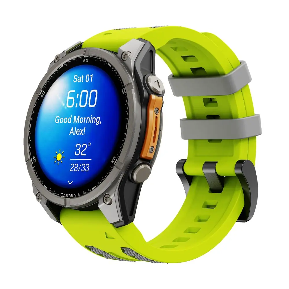 Cubenest Prémiový sportovní řemínek na Garmin Watch QuickFit 22 mm žluto-šedý