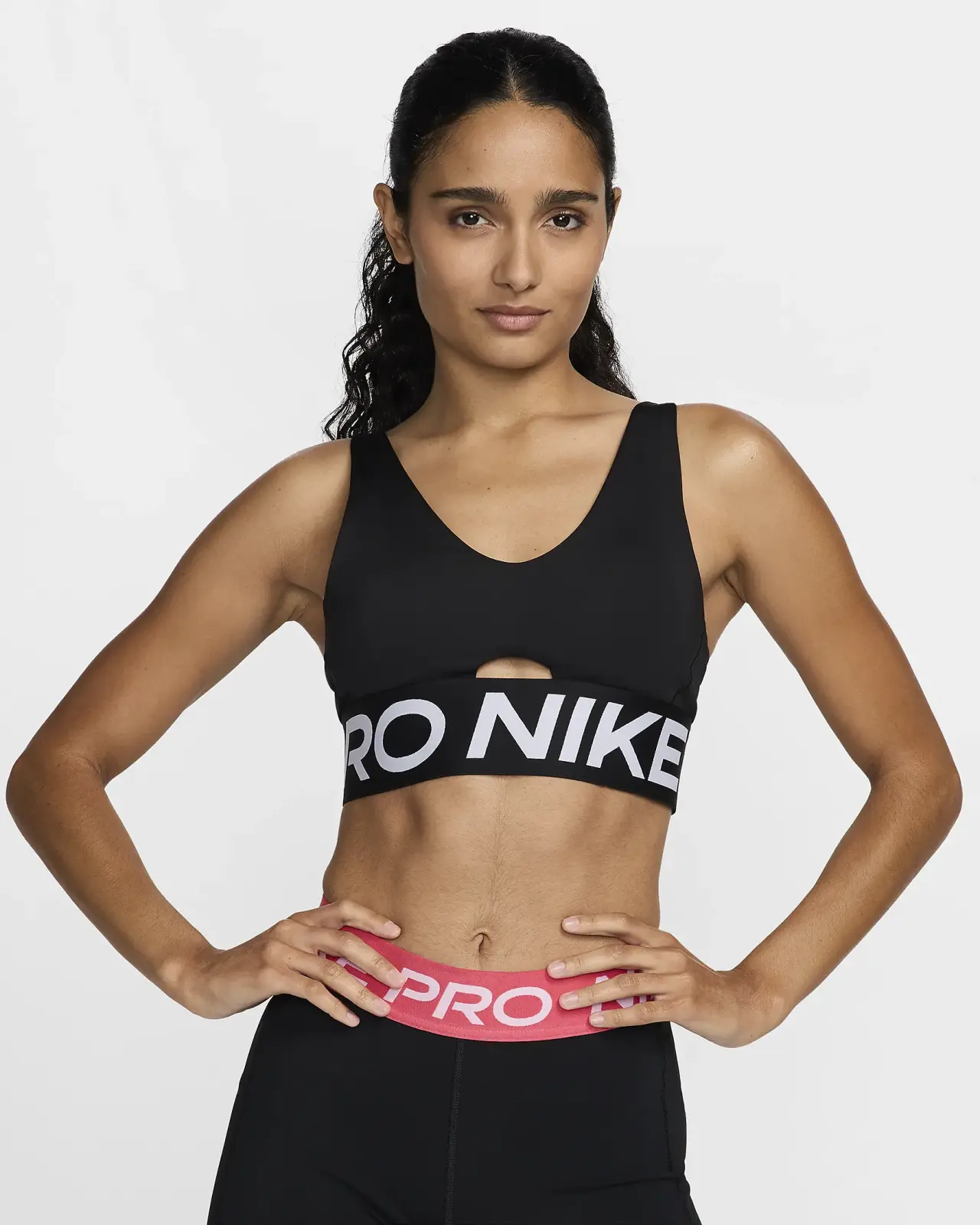 Nike Pro Indy Plunge Womens Medium-Support Padded Sports Bra L