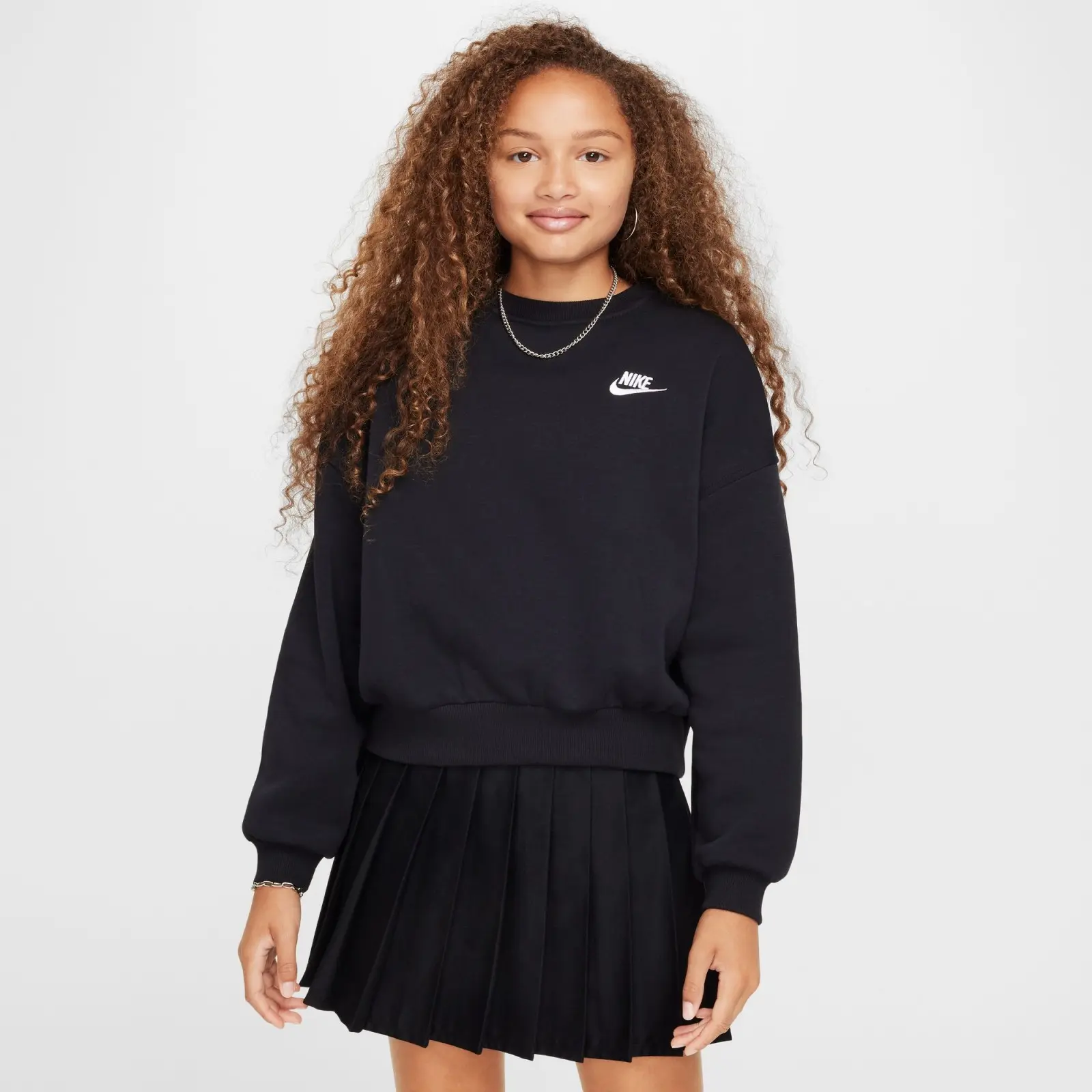 Nike Sportswear Club Fleece Girls Boxy Crew-Neck Sweatshirt XL
