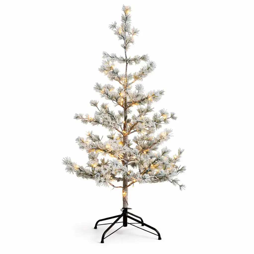 LED svítící stromeček Alfi, 120 cm, zasněžený