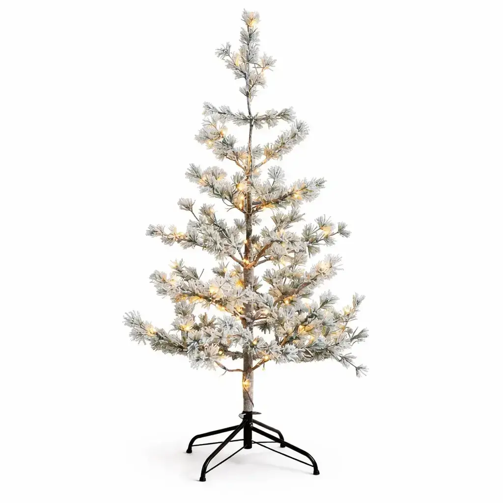 LED svítící stromeček Alfi, 120 cm, zasněžený