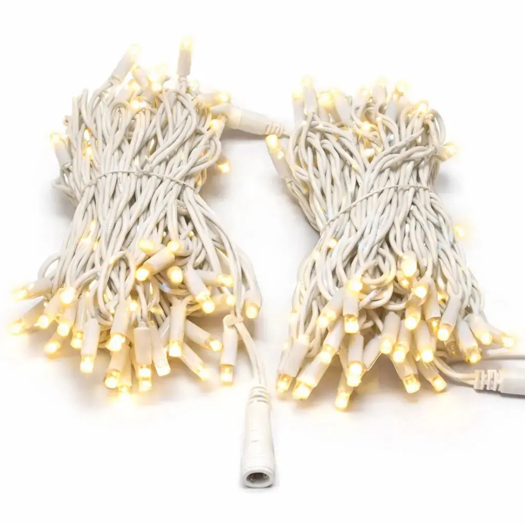 Easy Fix LED světelný řetěz, 20 m, venkovní, teple bílá s FLASH, 120 diod, bílý kabel, IP67
