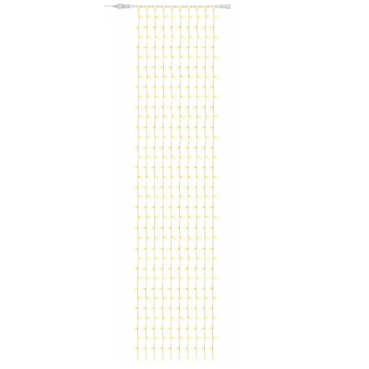 Easy Fix LED světelný závěs interiér, 100 × 500 cm, teple bílá, 500 diod, 10 pramenů, čirý kabel, IP20, prodlužovací