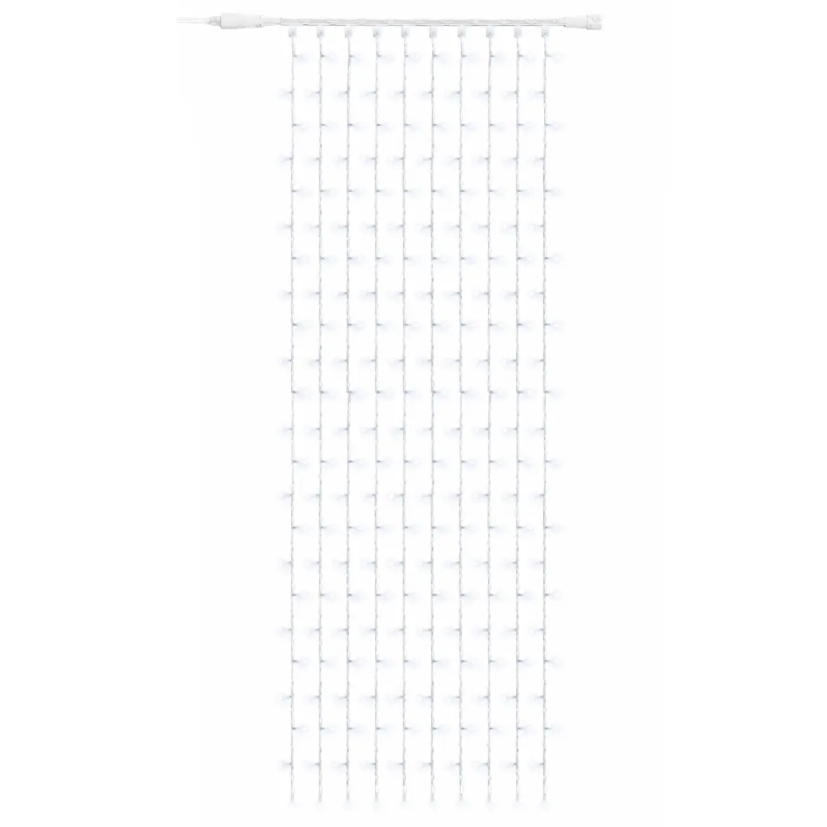 Easy Fix LED světelný závěs venkovní, 100 × 300 cm, ledově bílá s FLASH, 300 diod, bílý kabel, IP67, prodlužovací