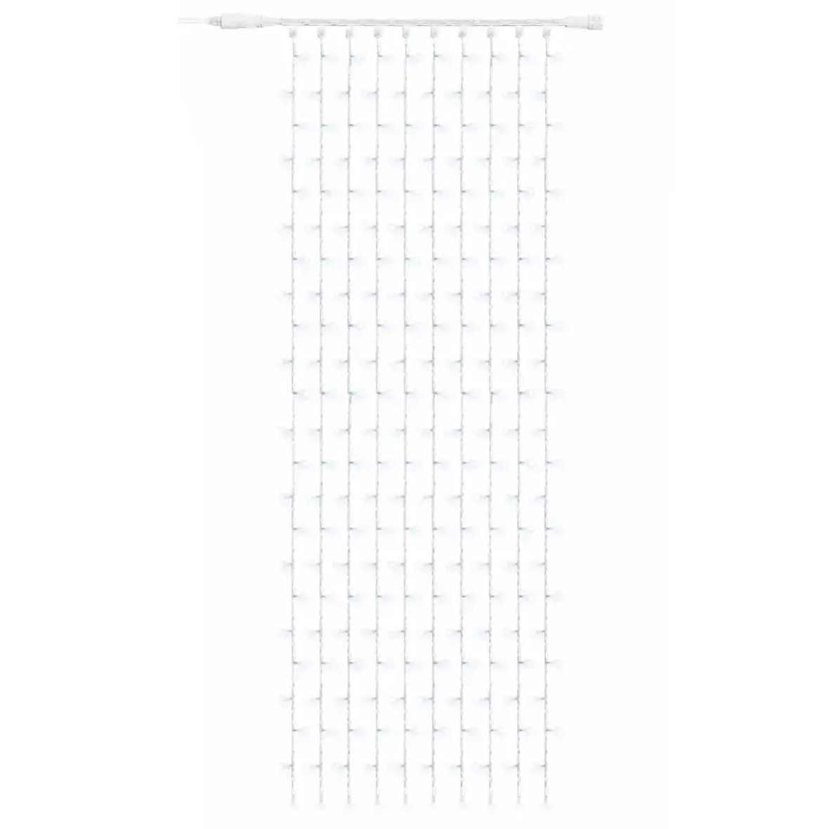 Easy Fix LED světelný závěs venkovní, 100 × 300 cm, ledově bílá, 300 diod, bílý kabel, IP67, prodlužovací