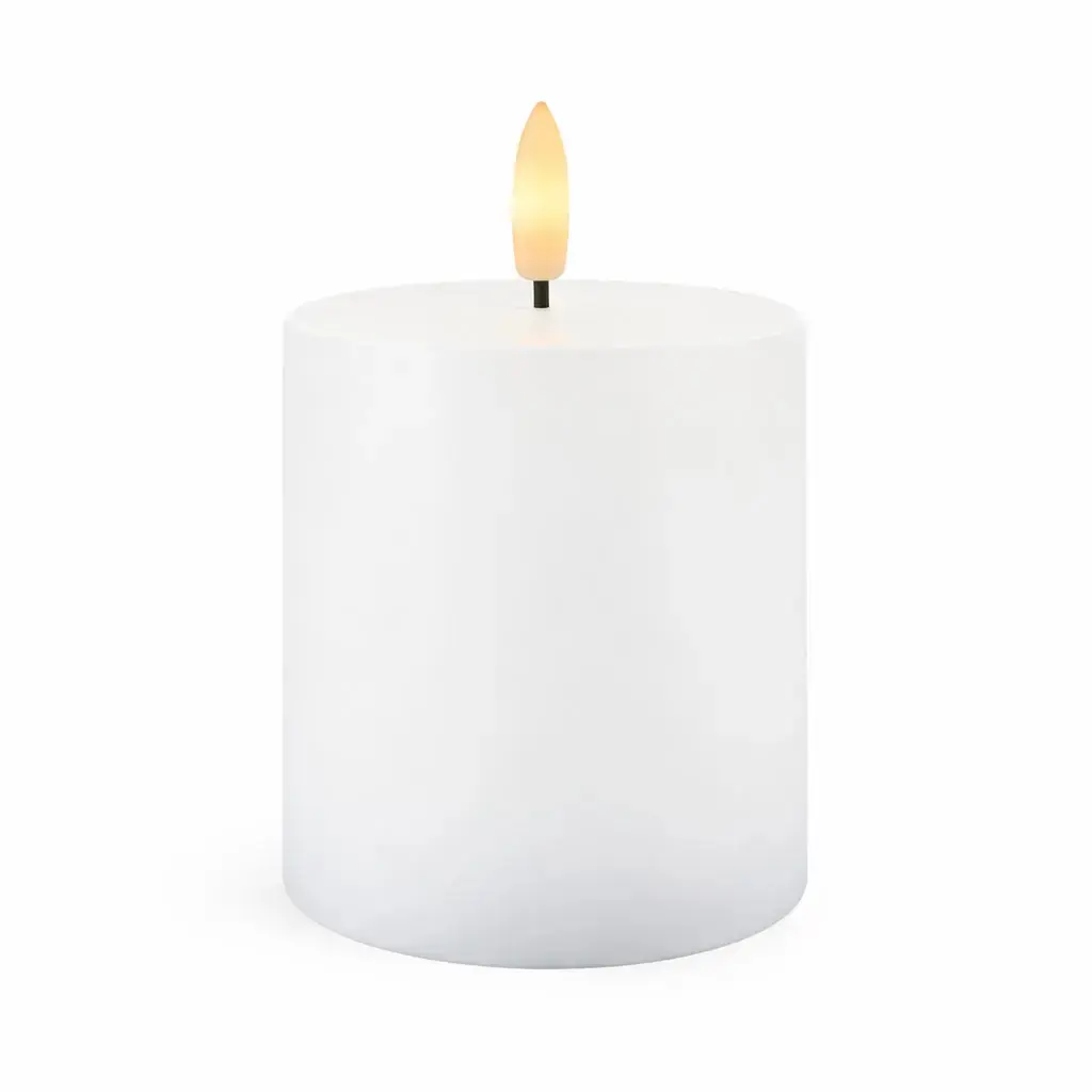 LED dobíjecí svíčka Sille, bílá, Ø 7,5 × 10 cm, vosková
