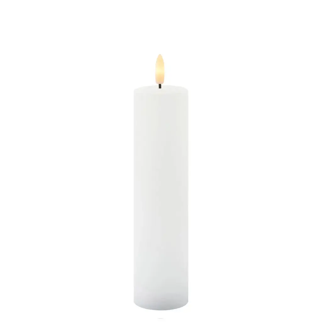 LED svíčka z pravého vosku Sille, bílá, Ø 5 × 20 cm, 2× AA