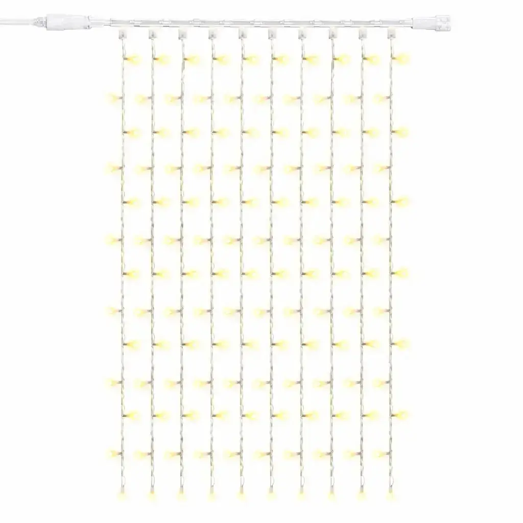 Easy Fix LED světelný závěs venkovní, 100 × 150 cm, teple bílá s FLASH, 150 diod, bílý kabel, IP67, prodlužovací