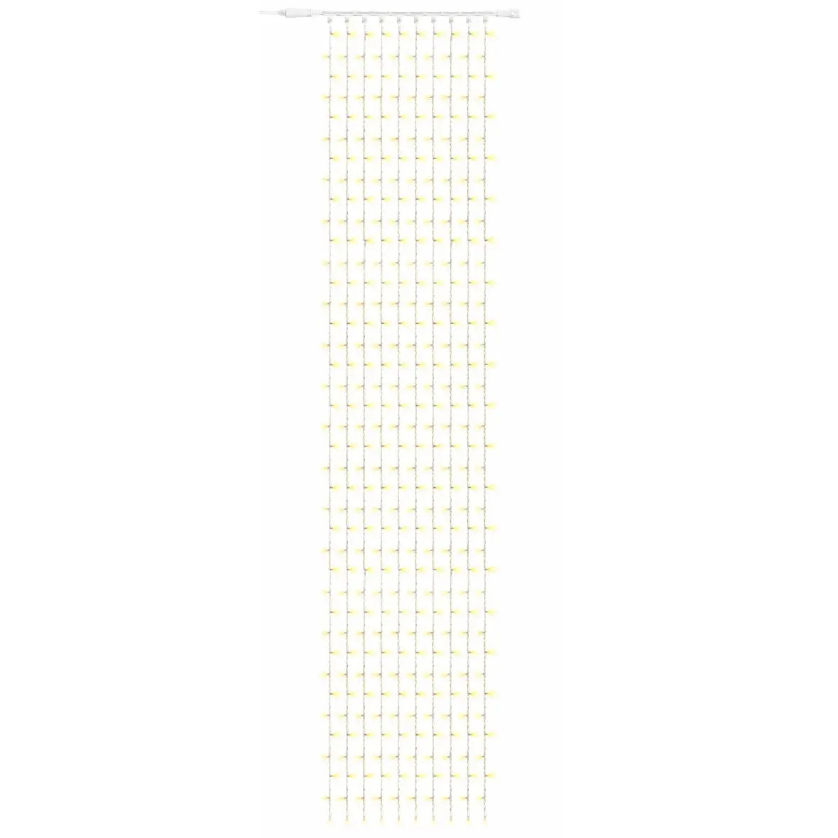 Easy Fix LED světelný závěs venkovní, 100 × 500 cm, teple bílá, 500 diod, bílý kabel, IP67, prodlužovací