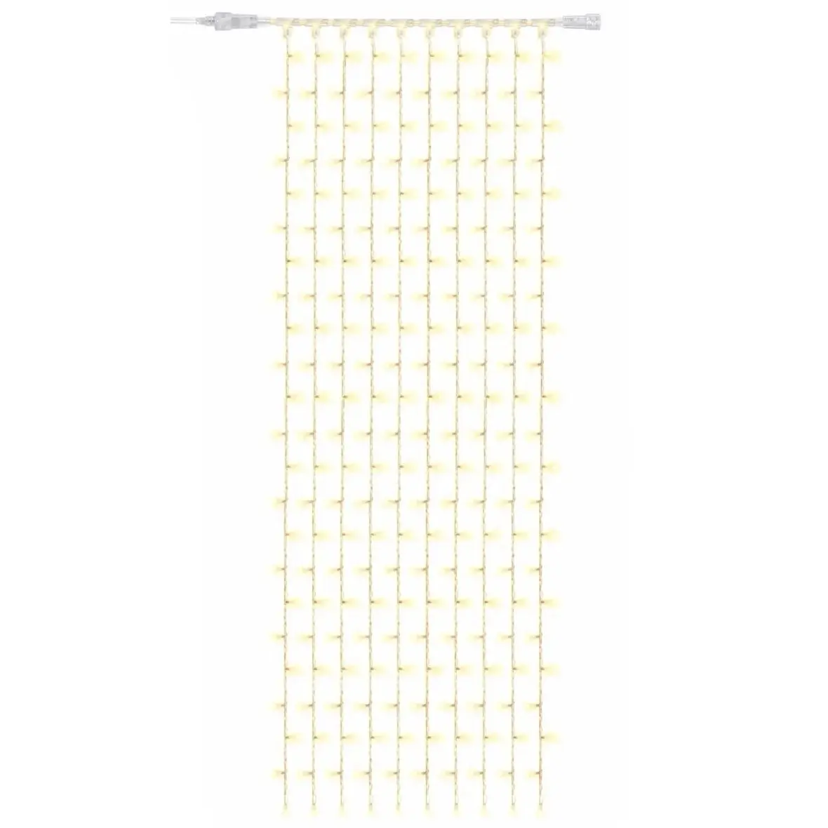 Easy Fix LED světelný závěs interiér, 100 × 300 cm, teple bílá, 300 diod, 10 pramenů, čirý kabel, IP20, prodlužovací