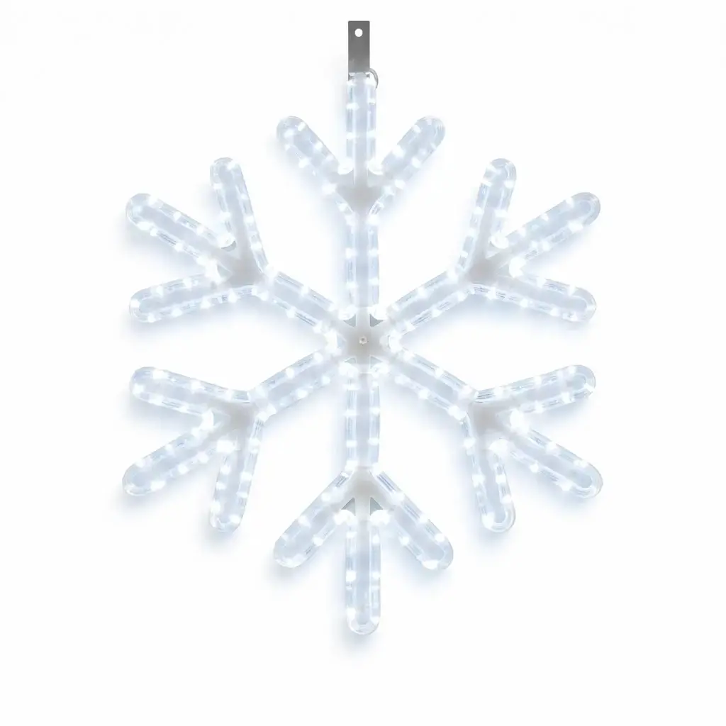 DecoLED LED světelná vločka V, závěsná 3D tisk, pr. 67 cm, ledově bílá