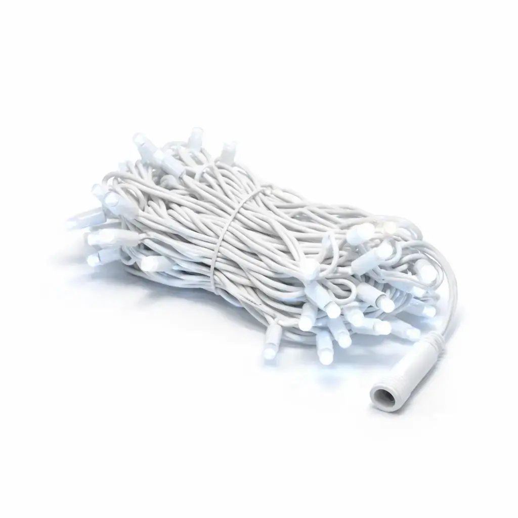 Easy Fix LED světelný řetěz, kontura, 5 m, venkovní, ledově bílá s FLASH, 60 diod, bílý kabel, IP67