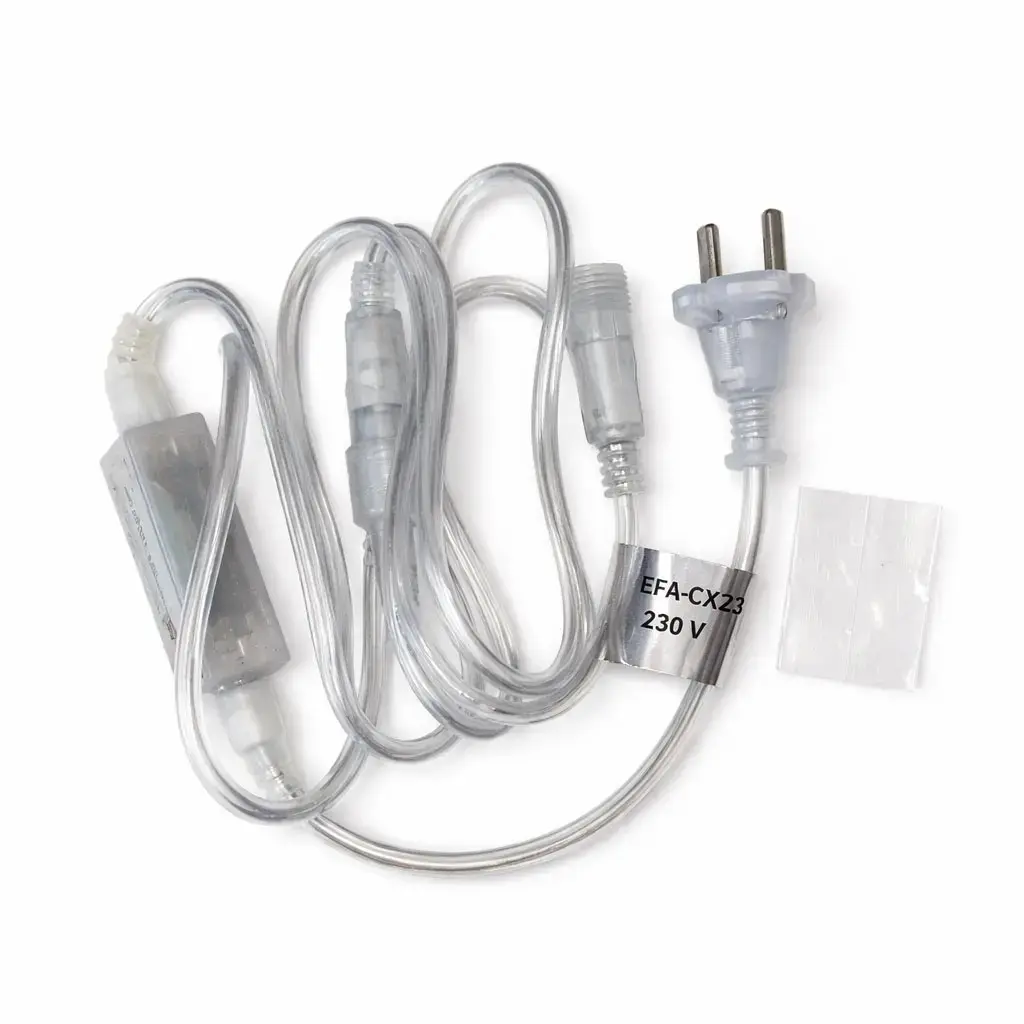 Easy Fix zdrojový kabel s oddělitelným AC/DC můstkem, transparentní kabel IP20 interiér, 230 V