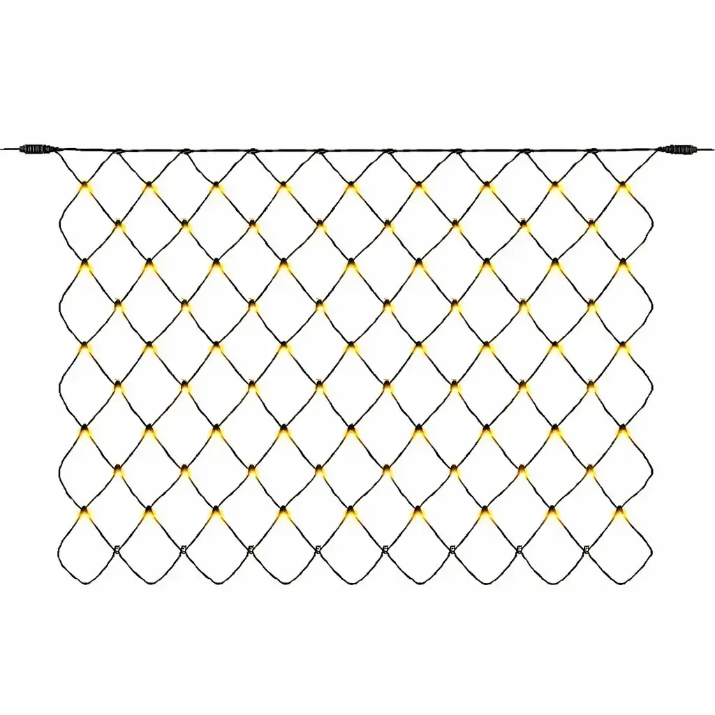 Hobby Line LED světelná síť, 200 × 150 cm, teple bílá, 90 diod, tmavě zelený kabel, IP44, prodlužovací