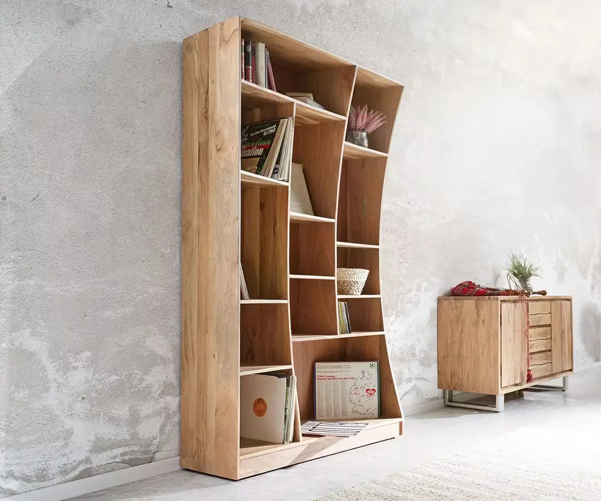 DELIFE Nástěnný regál Live-Edge 120 cm akácie přírodní levý