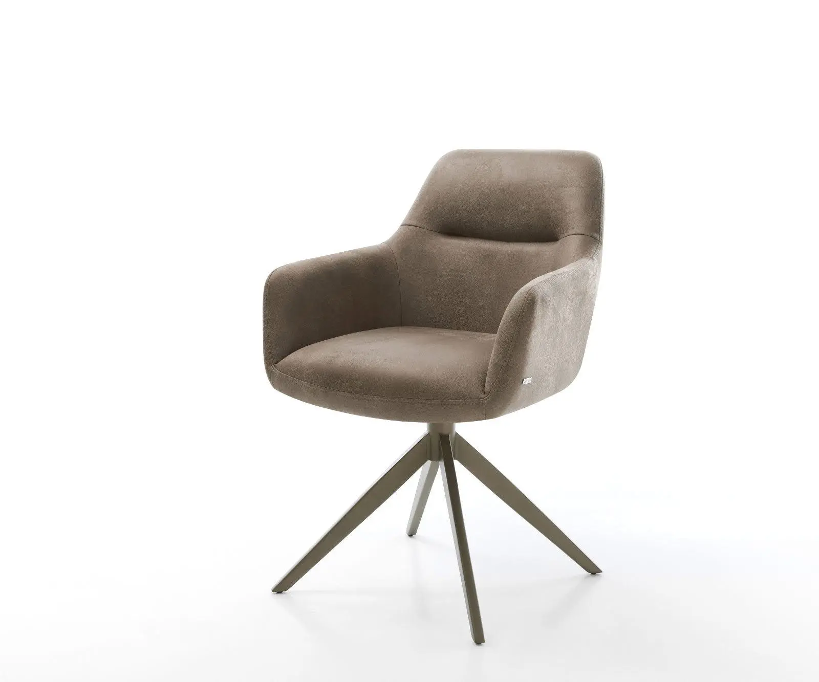 DELIFE Jídelní židle Pejo-Flex mikrovlákno taupe vintage křížová podnož široká titanová barva 360° otočný houpací funkce taštičkové pružiny