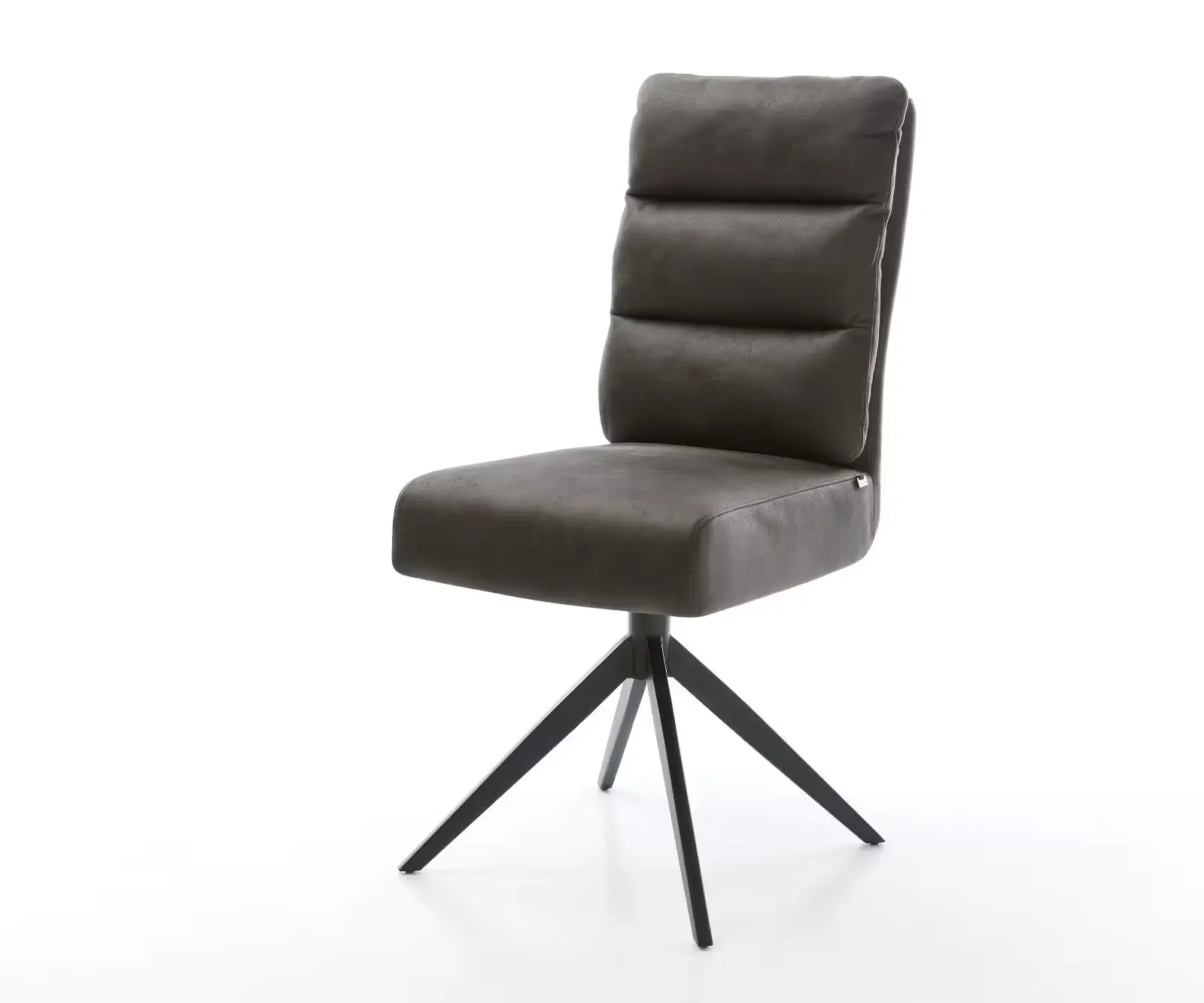 DELIFE Jídelní židle Pela-Flex mikrovlákno antracit vintage křížová podnož široká černá 360° otočná houpací funkce taštičkové pružiny