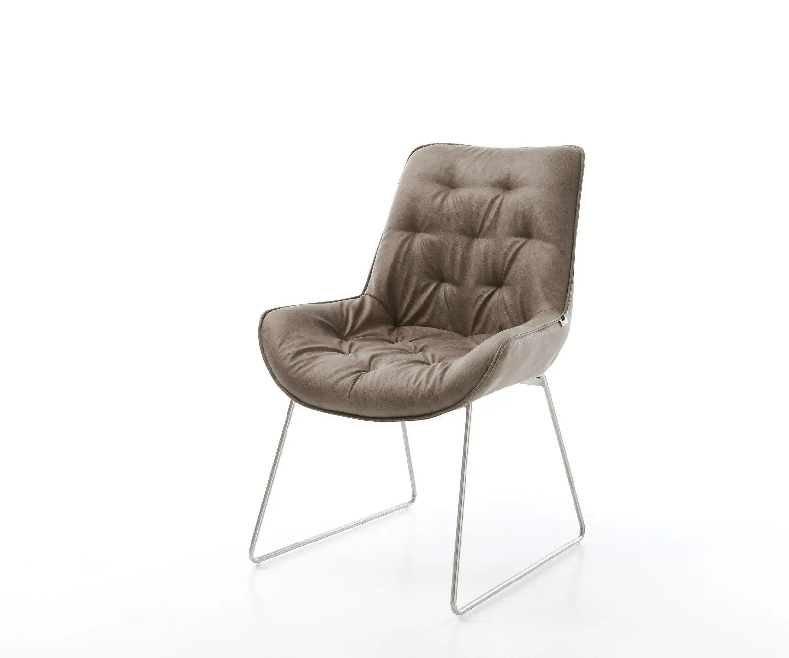 DELIFE Jídelní židle Taimi-Flex mikrovlákno taupe vintage tenká podnož nerezová ocel