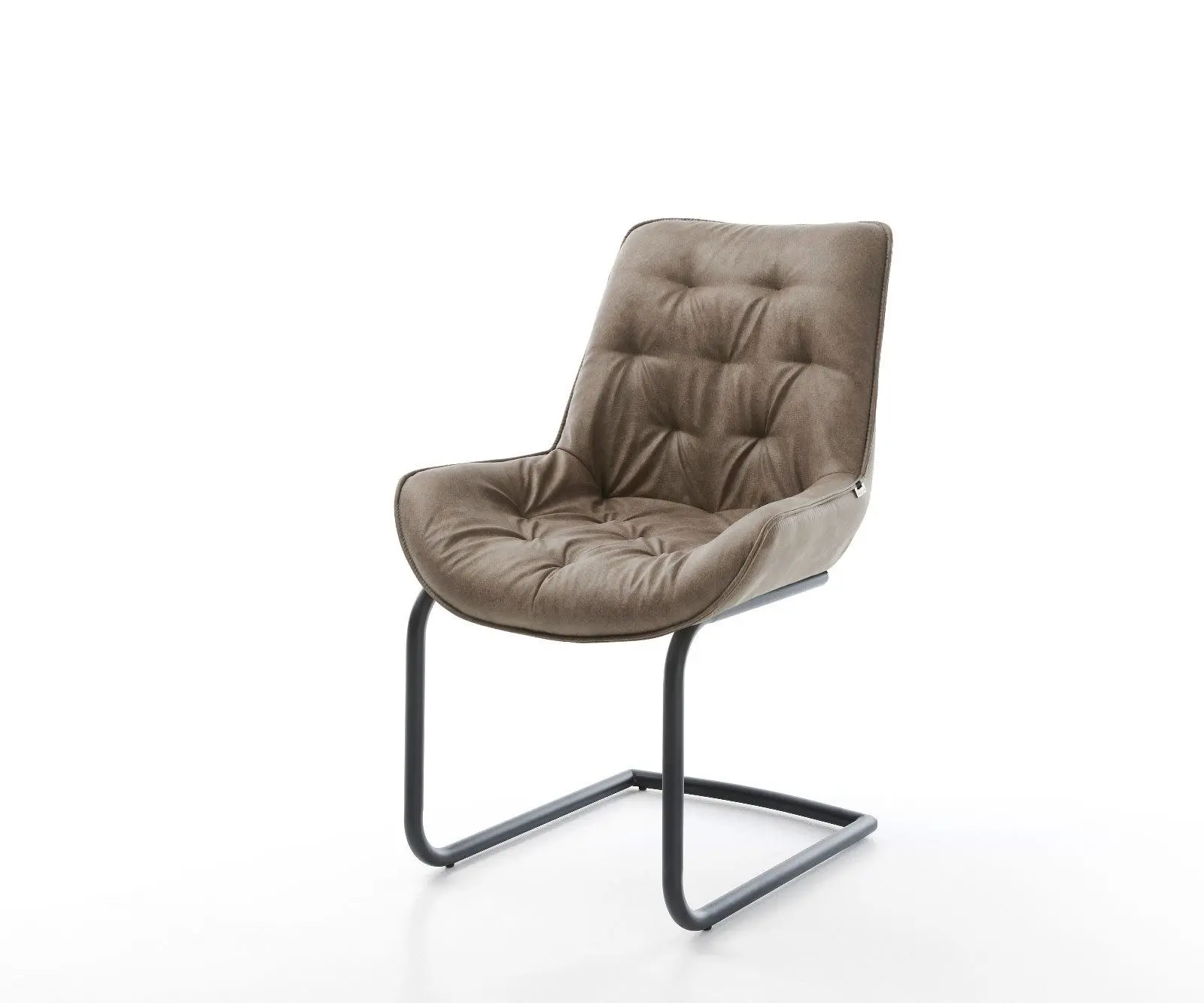 DELIFE Jídelní židle Taimi-Flex mikrovlákno taupe vintage jídelní židle kulatá černá