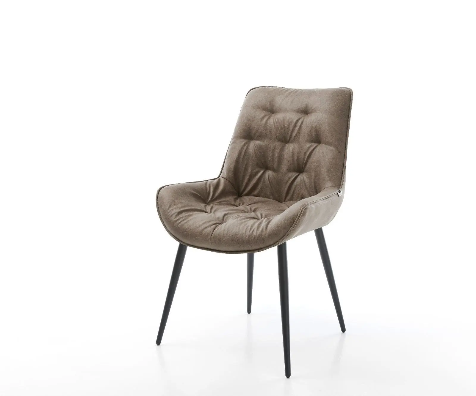 DELIFE Jídelní židle Taimi-Flex mikrovlákno taupe vintage 4-nohá zúžená černá