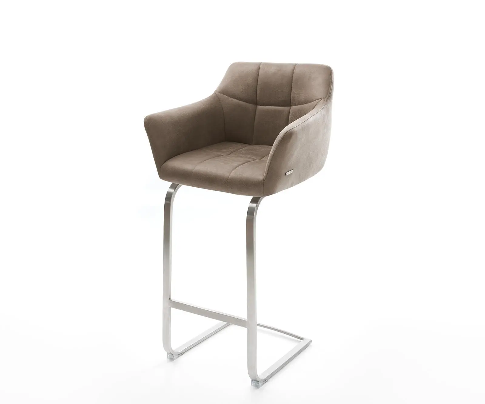 DELIFE Barová židle Yulo-Flex vintage taupe jídelní židle plochý nerezová ocel