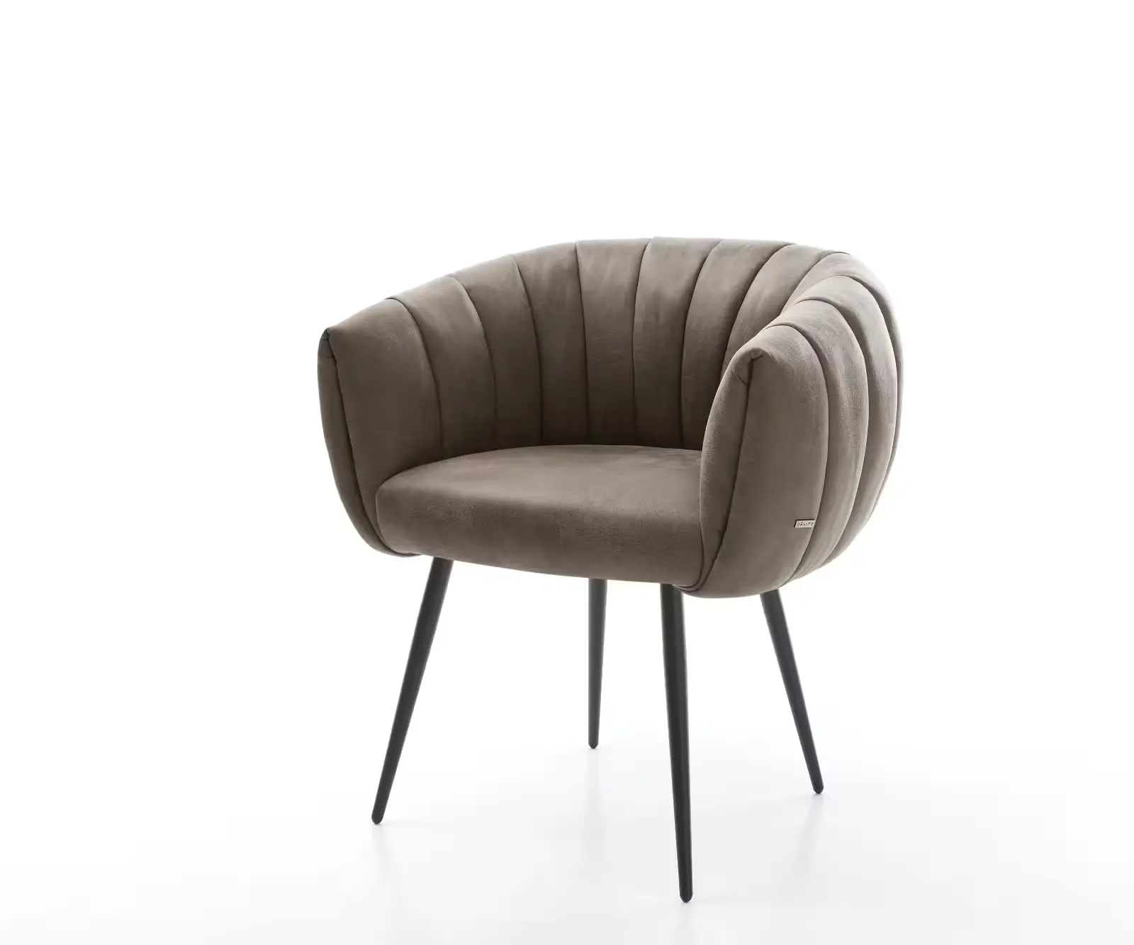 DELIFE Jídelní židle Jada-Flex mikrovlákno taupe vintage 4-nohá zúžená černá taštičkové pružiny