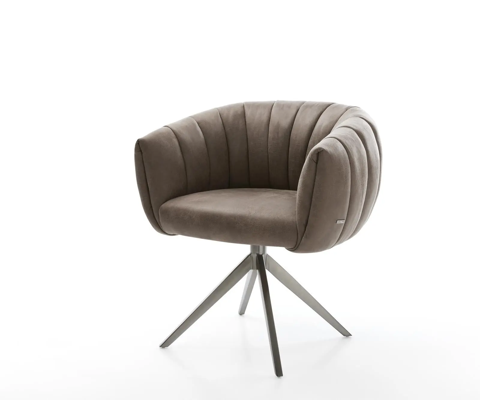 DELIFE Jídelní židle Jada-Flex mikrovlákno taupe vintage křížová podnož široká grafitová otočná 360° houpací funkce taštičkové pružiny