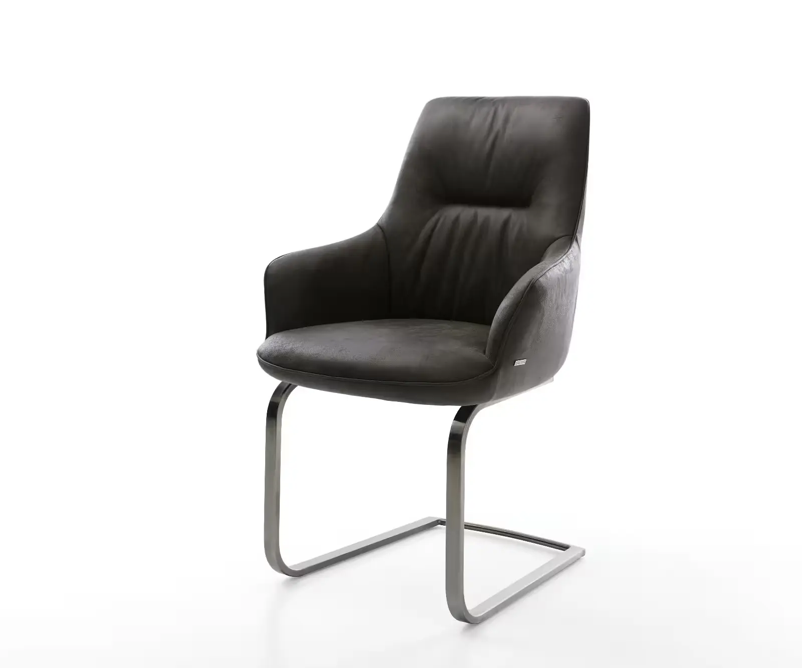 DELIFE Jídelní židle Zelia-Flex s područkami mikrovlákno antracit vintage jídelní židle plochá grafit taštičkové pružiny