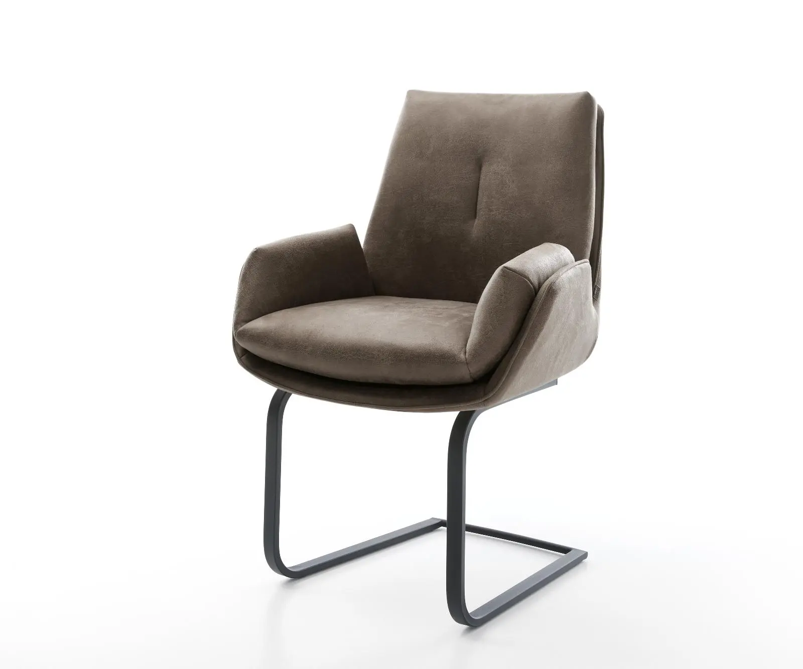 DELIFE Jídelní židle Clea-Flex mikrovlákno taupe vintage jídelní židle plochá černá