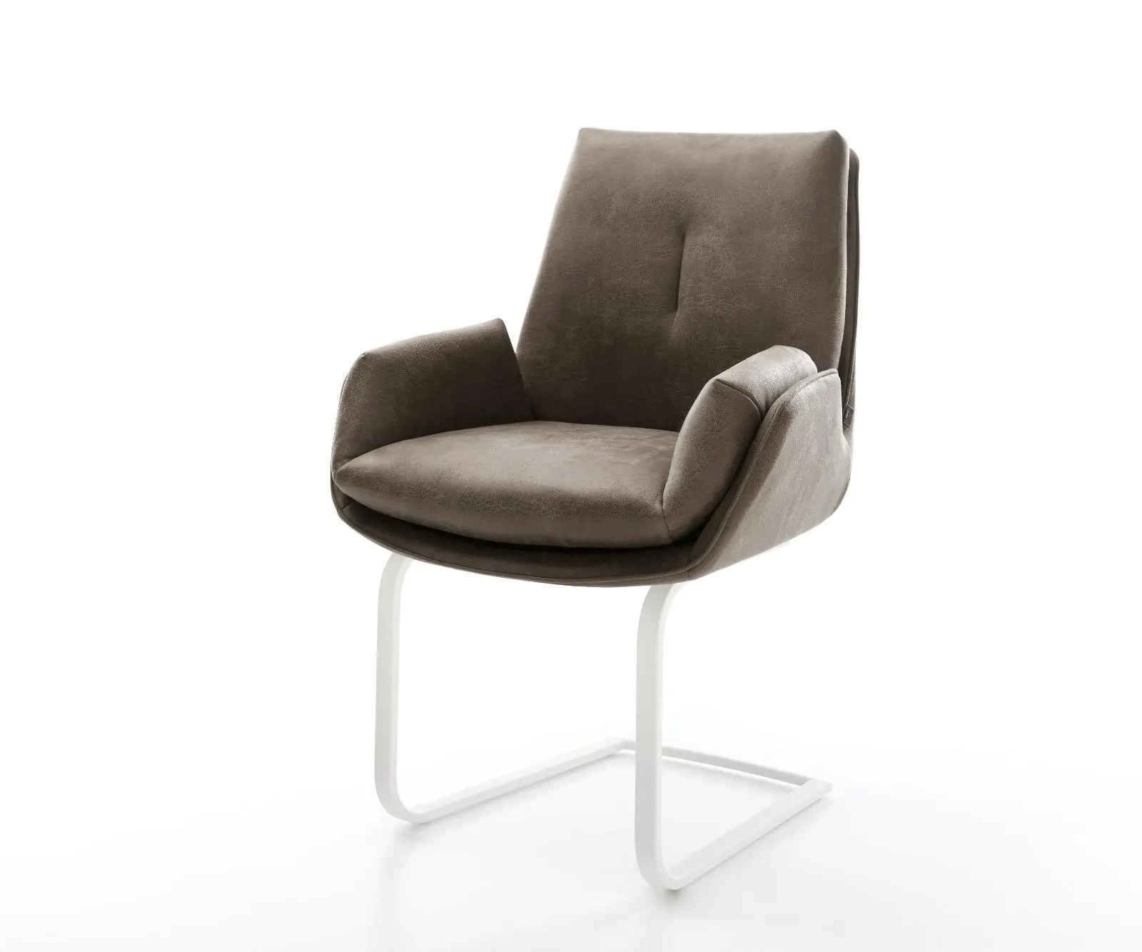 DELIFE Jídelní židle Clea-Flex mikrovlákno taupe vintage jídelní židle plochá bílá
