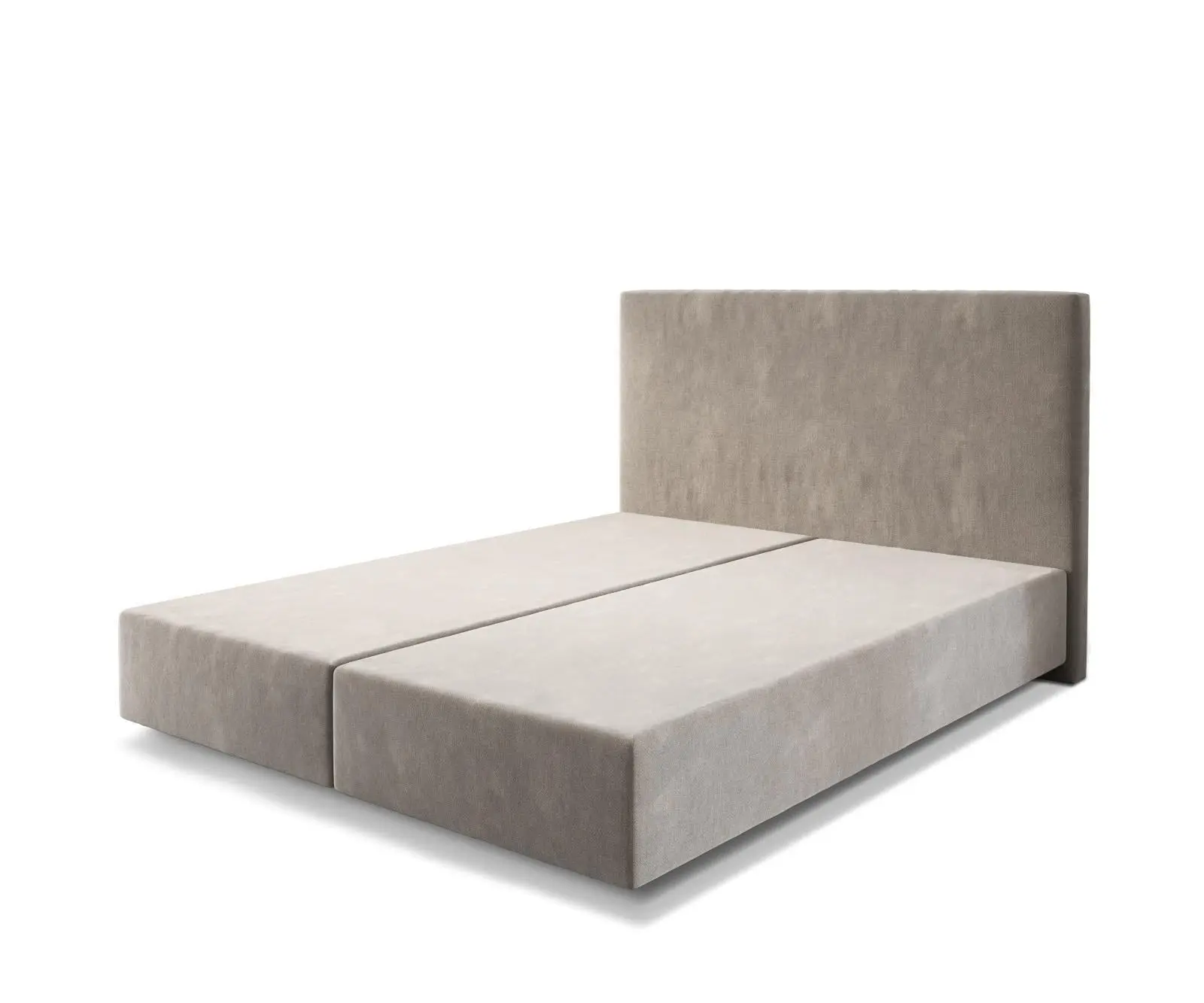DELIFE Boxspring postel Dream-Well 160×200 béžová Mikrovelur bez nožiček