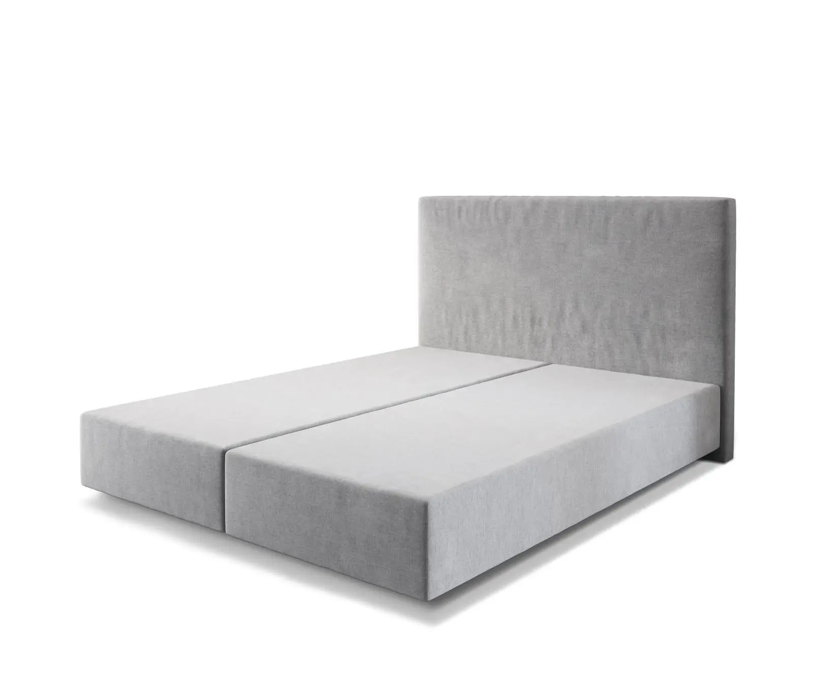 DELIFE Boxspring postel Dream-Well 160×200 šedá Mikrovelur bez nohou