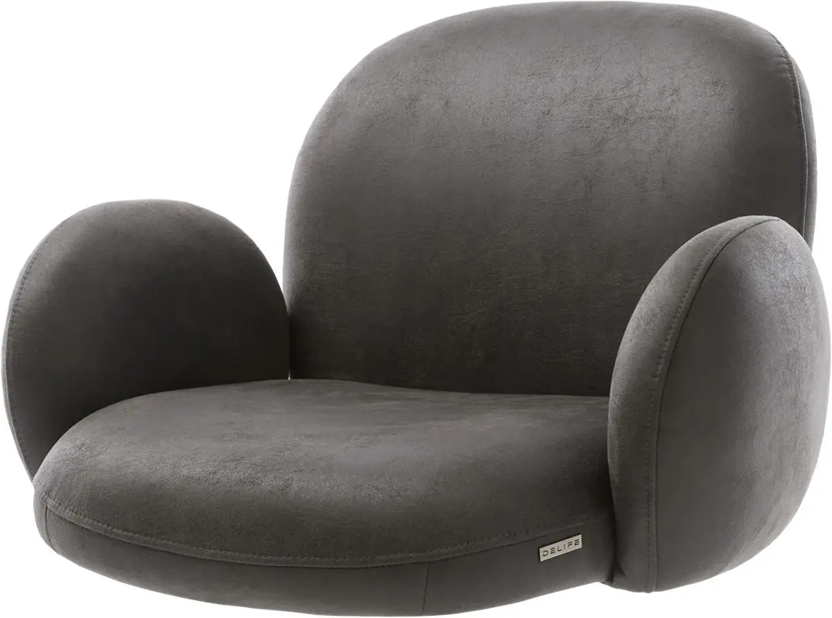 DELIFE Sedák Nube-Flex s područkami mikrovlákno antracitová vintage taštičkové pružiny