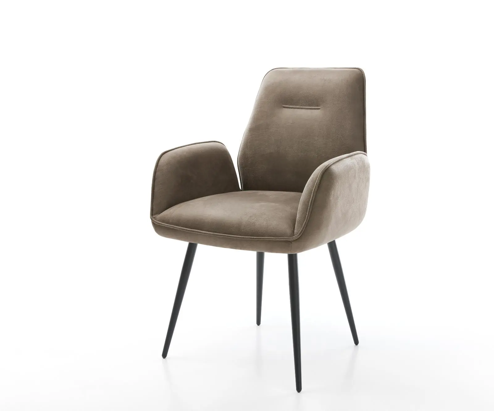 DELIFE Jídelní židle Zoa-Flex mikrovlákno taupe vintage 4-nohá zúžená černá taštičkové pružiny