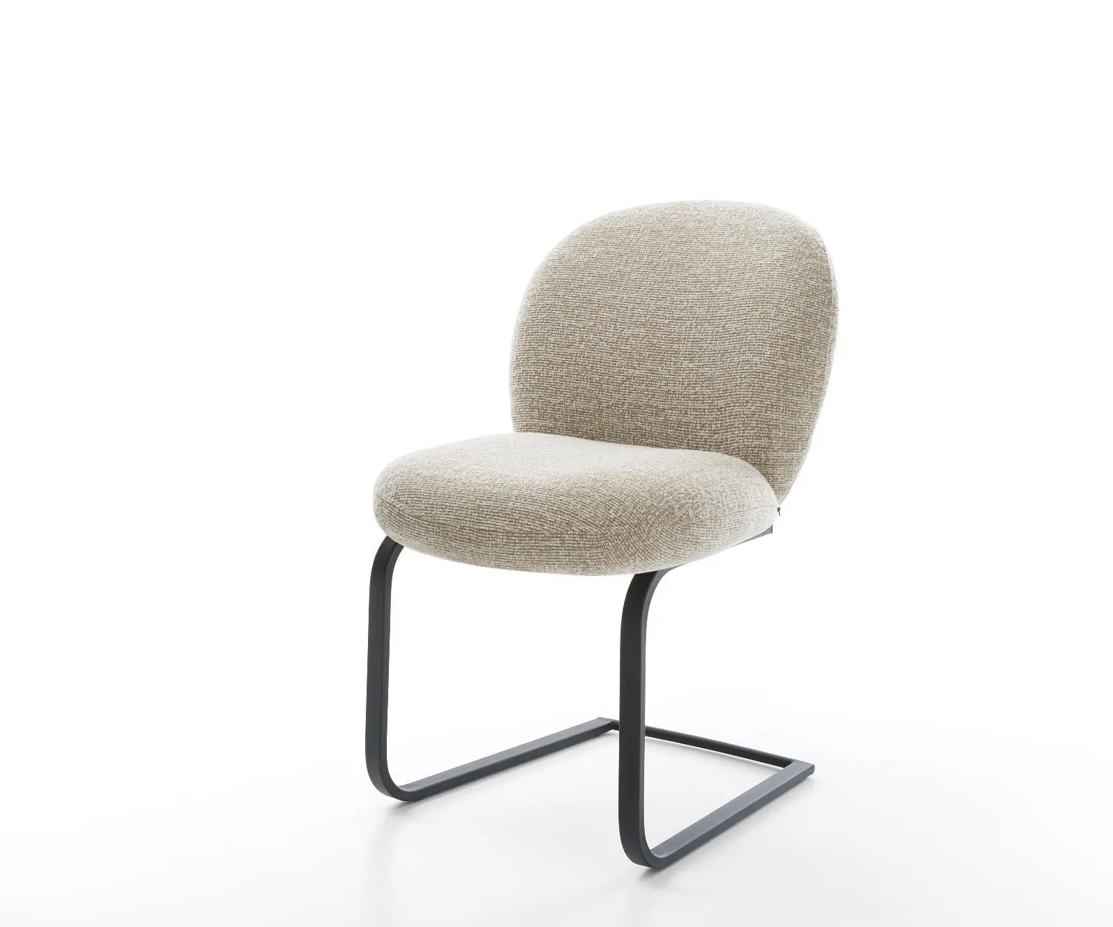 DELIFE Jídelní židle Nube-Flex tkanina Měkký béžová jídelní židle plochá černá taštičkové pružiny