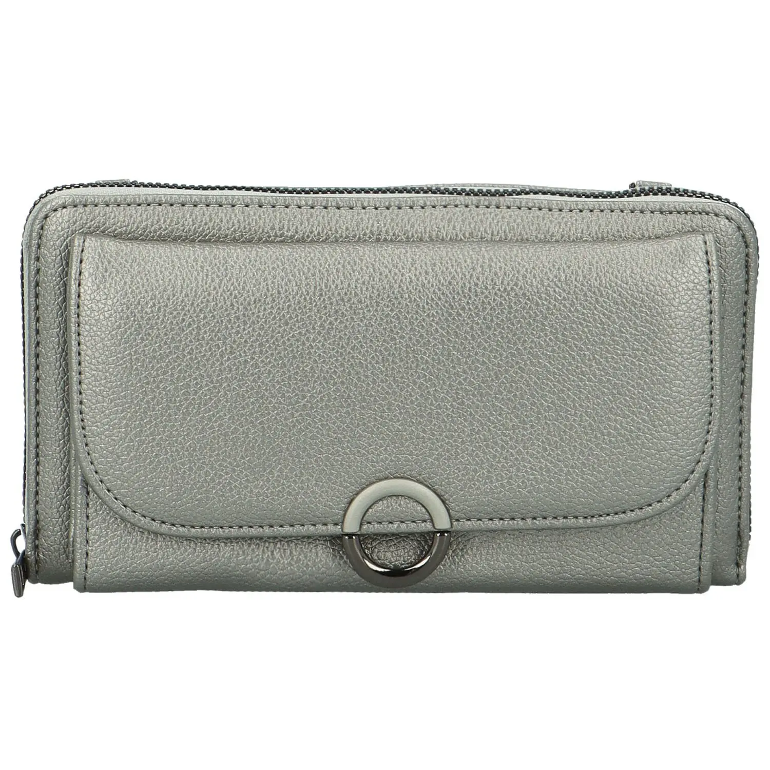Trendy dámská koženková crossbody/peněženka Lukrecius, stříbrná