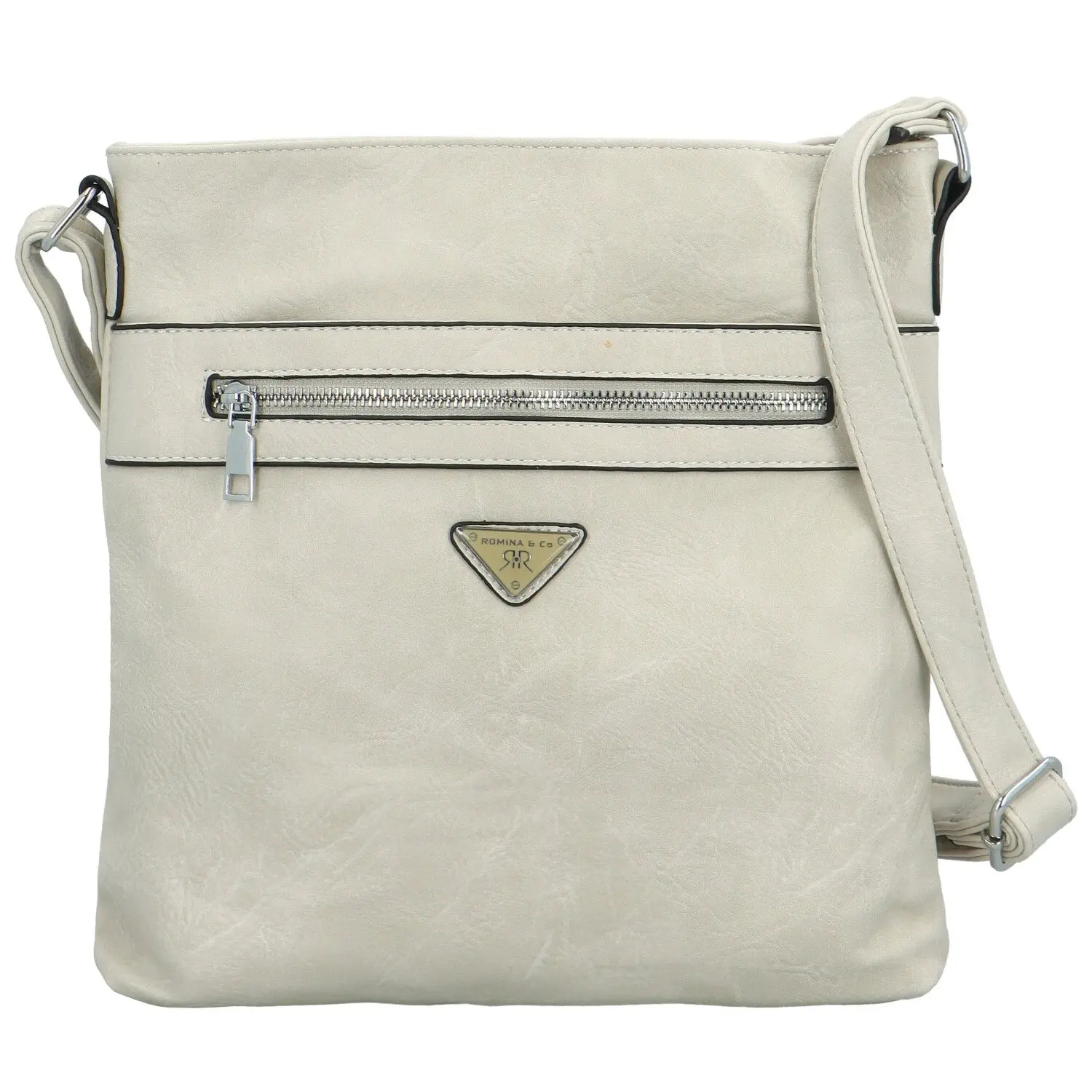 Trendy dámská koženková crossbody Laka, světle šedá