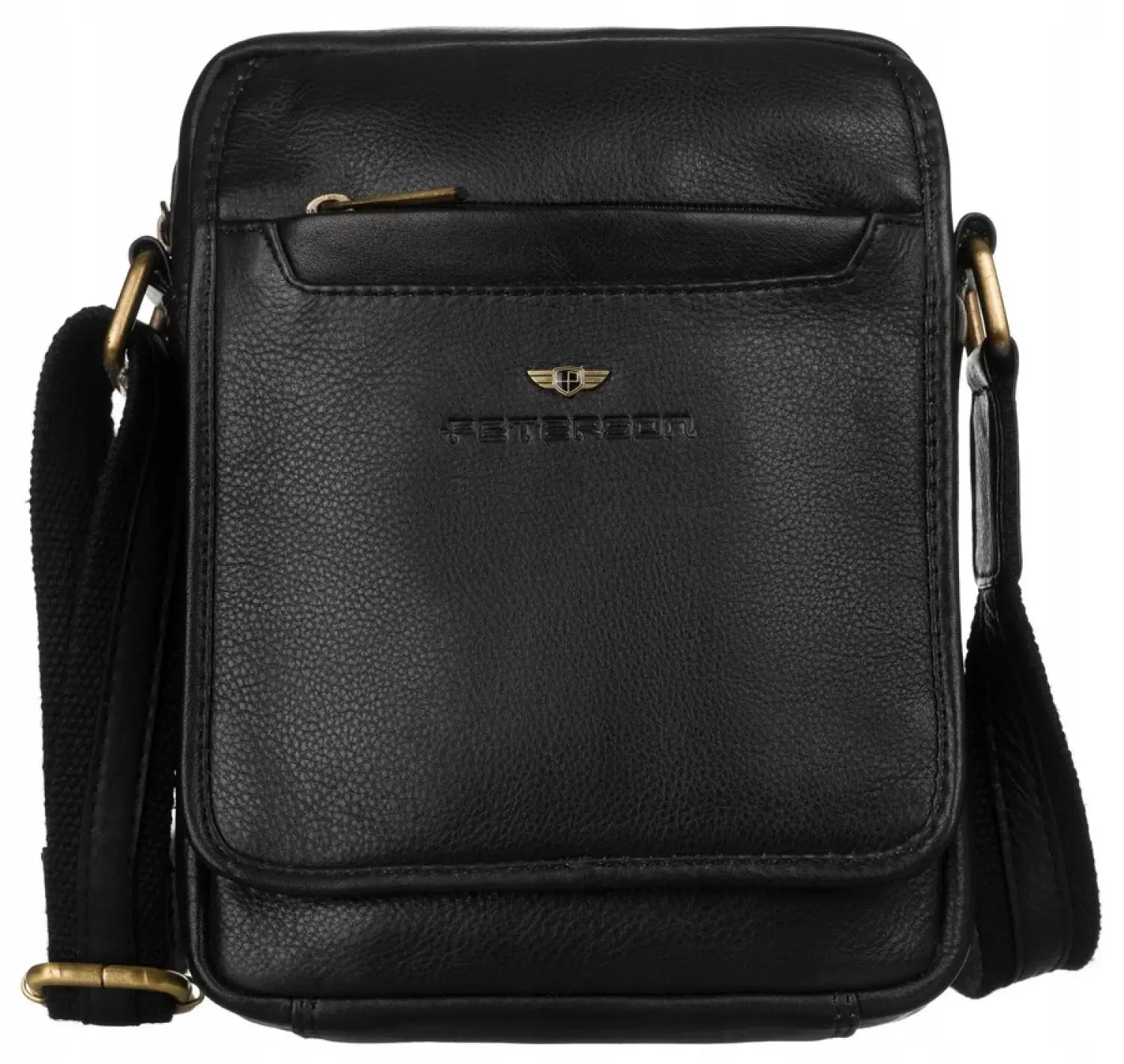 Trendy pánská kožená crossbody taška Peterson Achim, černá