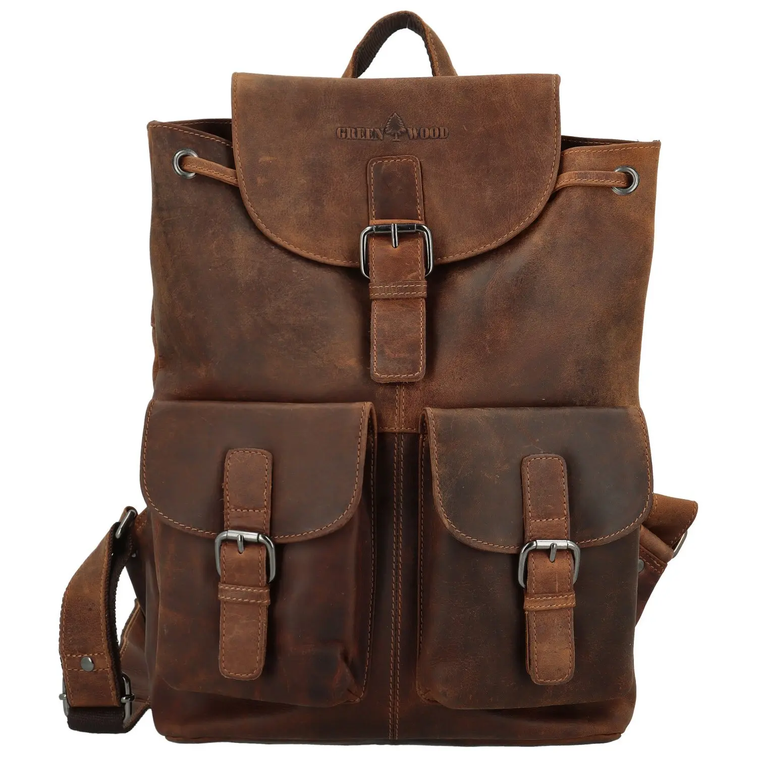 Stylový kožený batoh GW Garid, camel