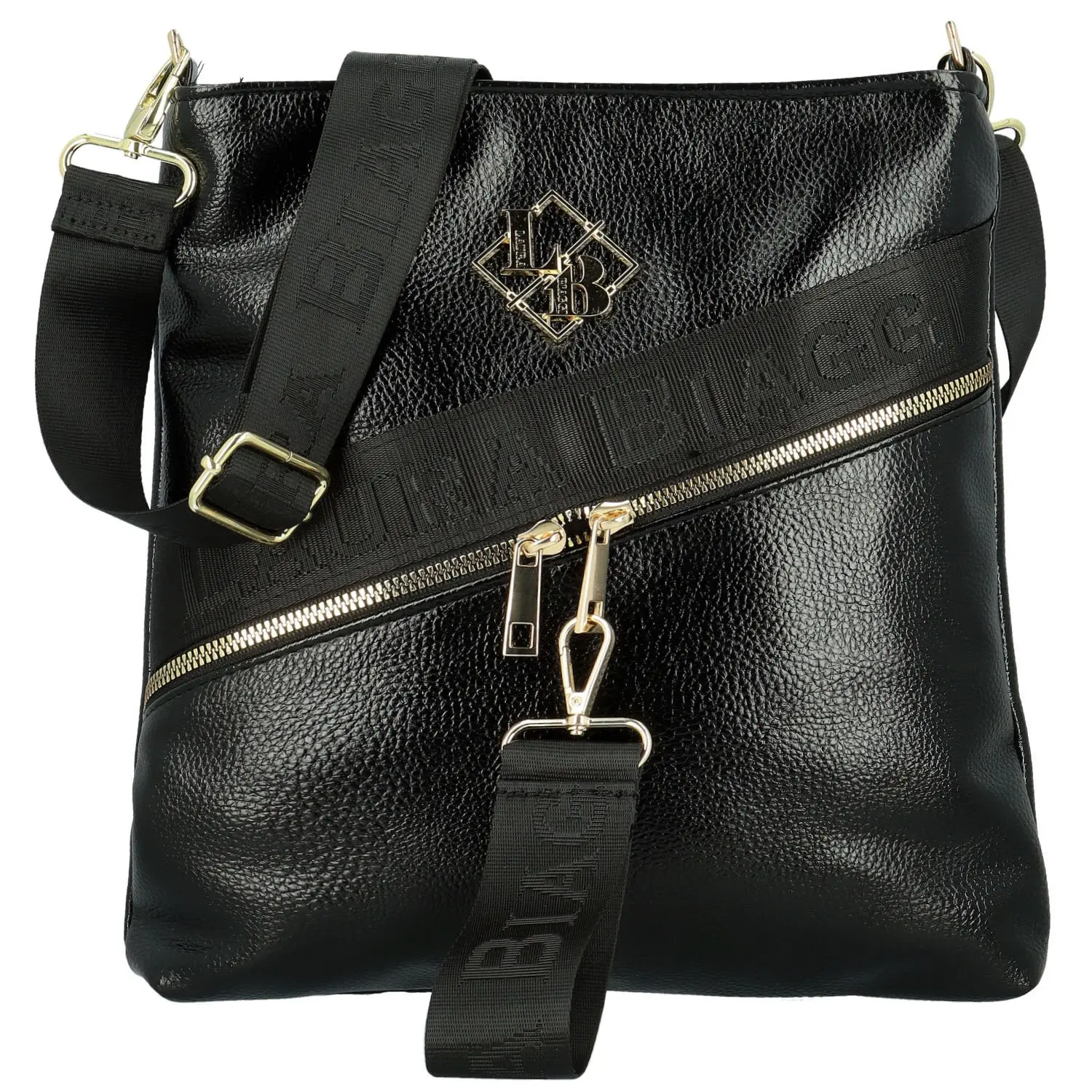 Stylová dámská koženková crossbody kabelka LB Alysia, černá