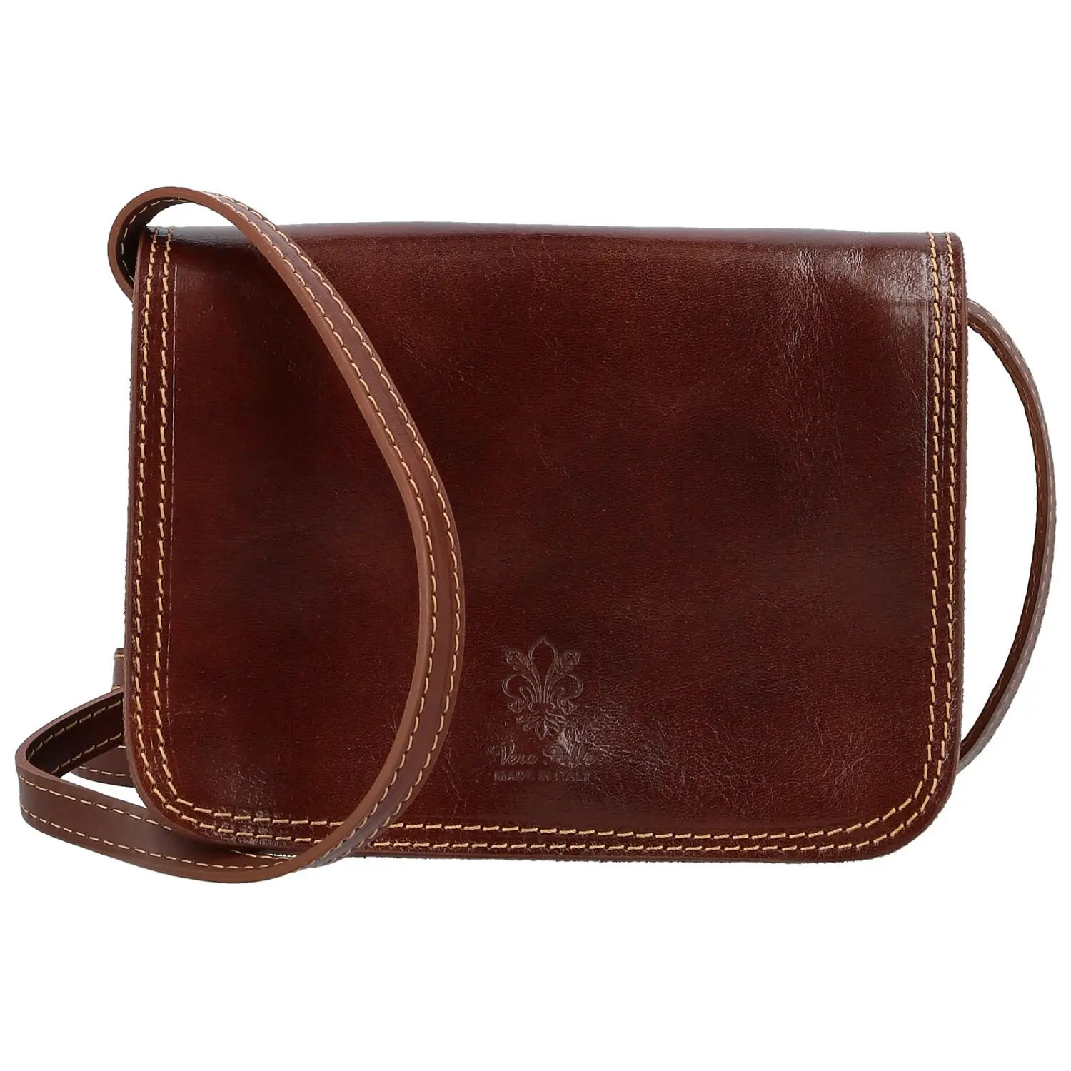 Módní dámská kožená crossbody kabelka Sofii, hnědá