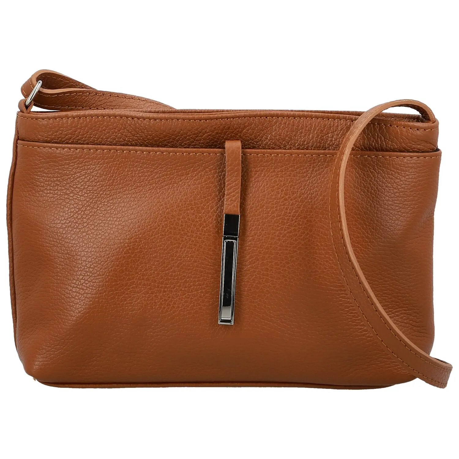 Módní dámská kožená crossbody kabelka Ofelie, koňaková