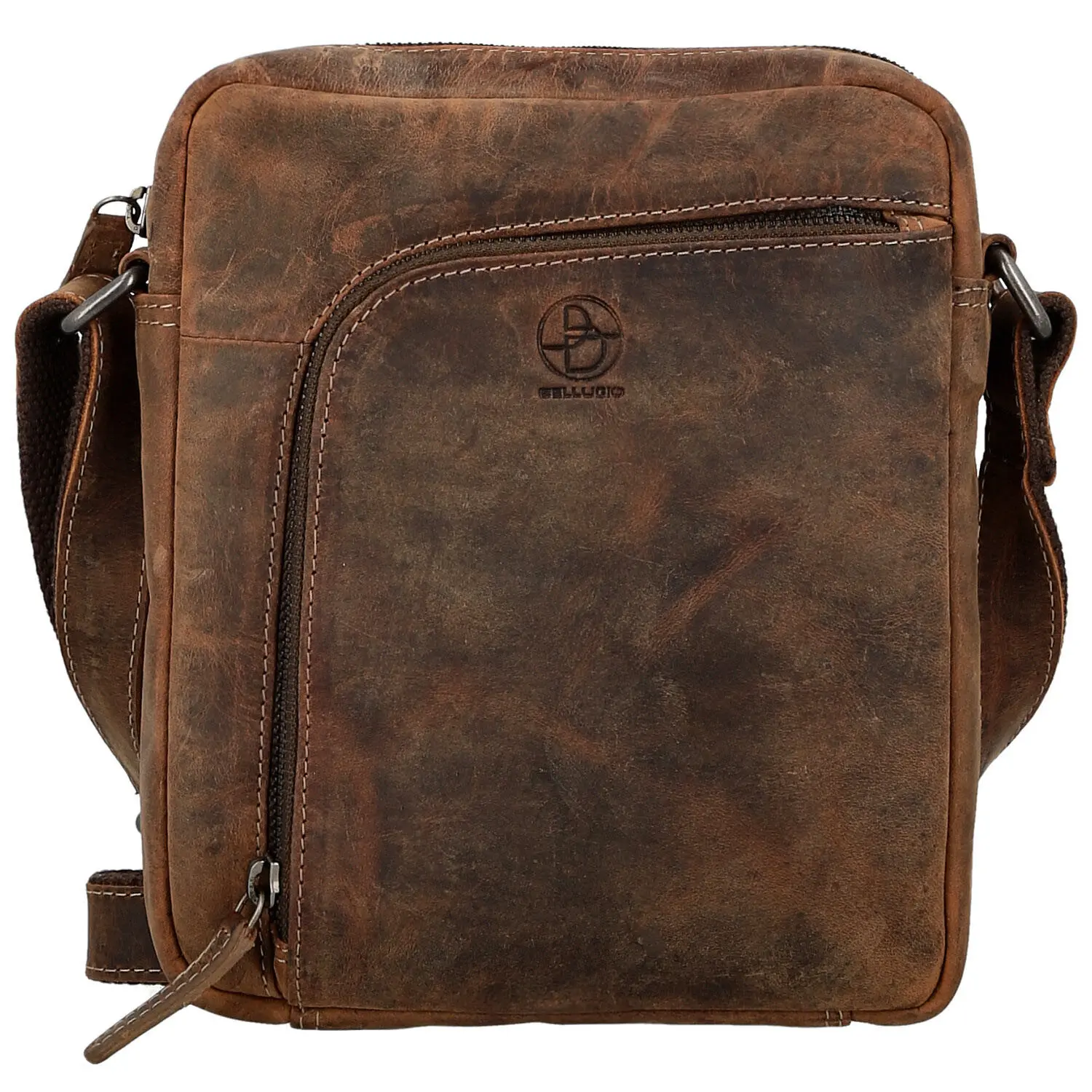 Stylová pánská kožená crossbody taška Bellugio Marit, hnědá