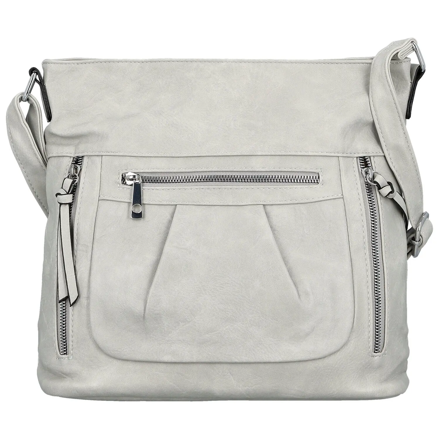 Stylová dámská koženková crossbody kabelka Minja, světle šedá