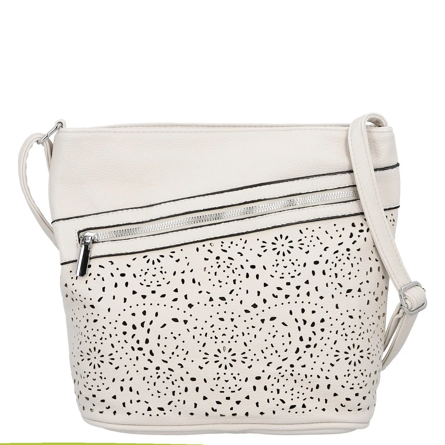 Trendy dámská koženková crossbody kabelka Tira, béžová