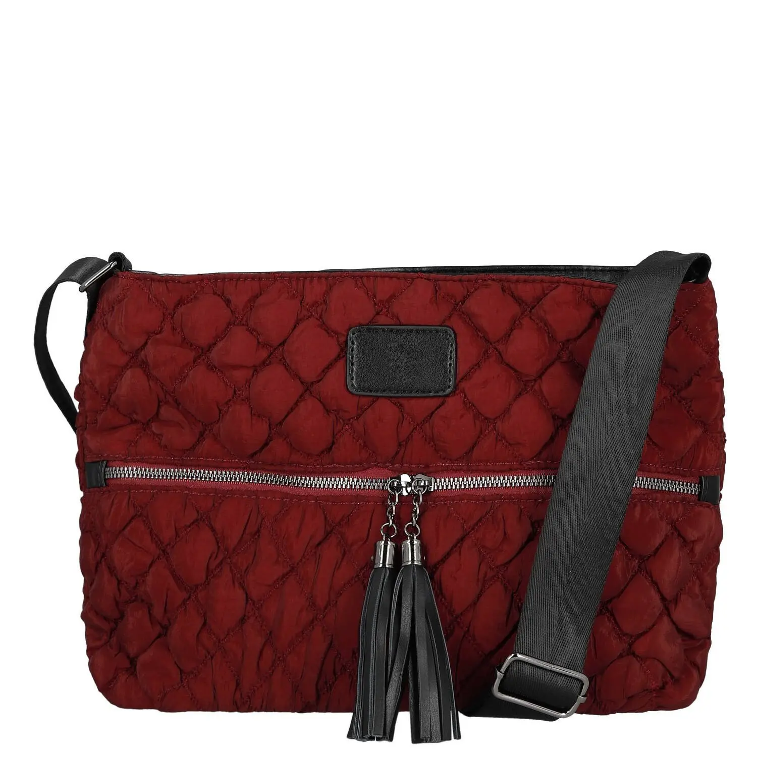 Dámská prošívaná crossbody kabelka s třásněmi Yana, červená